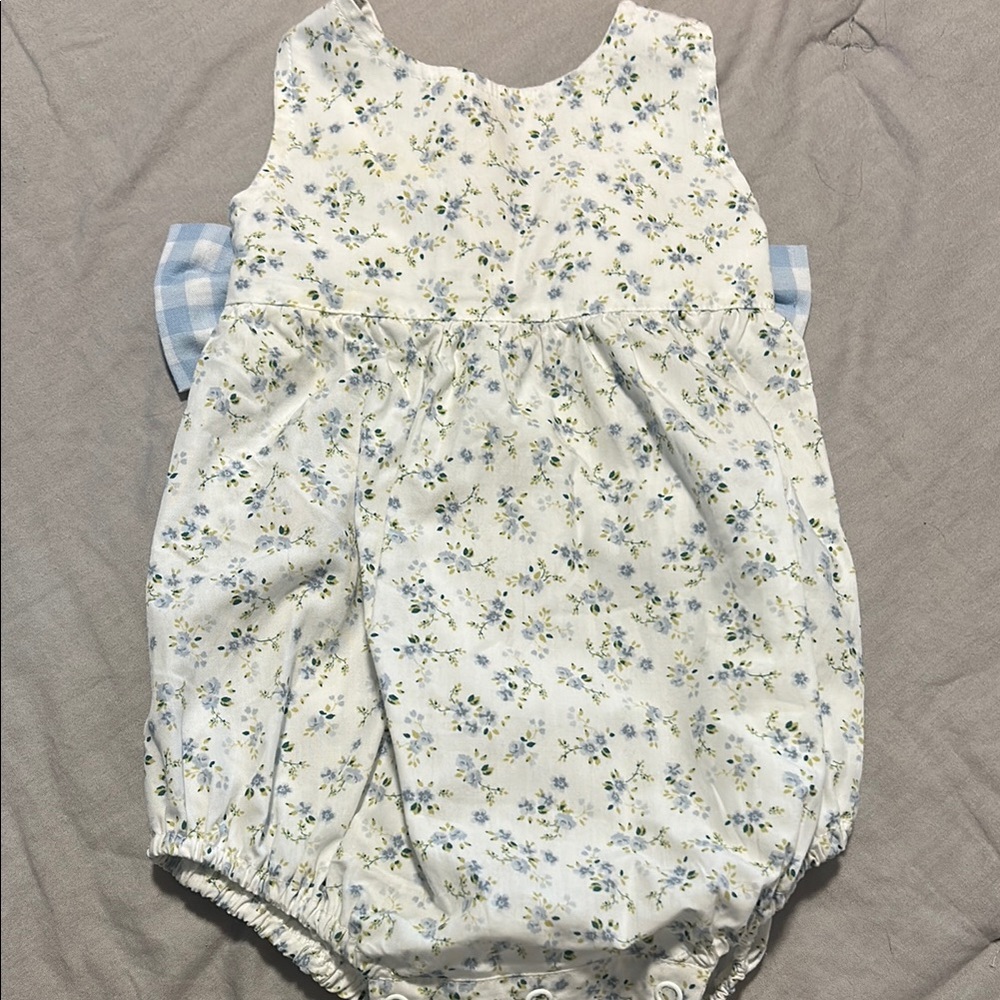 Floral Blue and White Kids Bodysuit